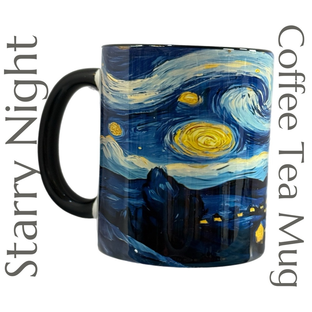 Starry Night Art Mug - Van Gogh Ceramic Coffee Cup - Diy Tree - Art Drinkware‎